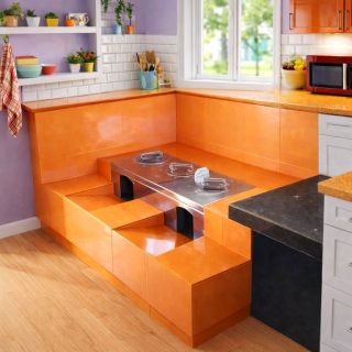 Red granite smokeless wood stove